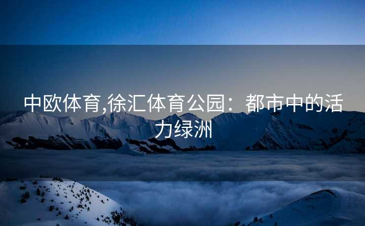 中欧体育,徐汇体育公园：都市中的活力绿洲